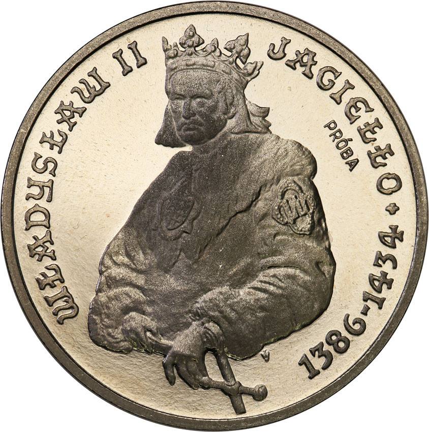 PRL. PRÓBA Nikiel 5000 złotych 1989 Władysław Jagiełło - półpostać